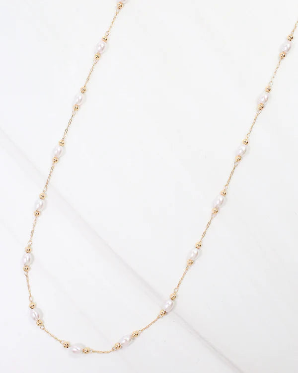 Caroline Hill - Pierre Pearl Necklace "Gold"