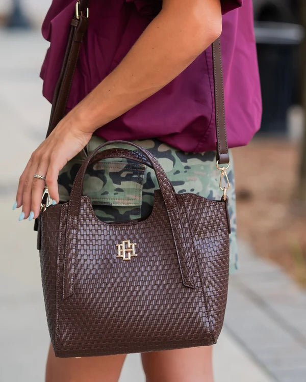 Caroline Hill - Kendall Mini Tote - Chocolate BW