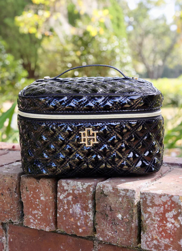 Caroline Hill - Hampton Train Case "Black Patent SQ"