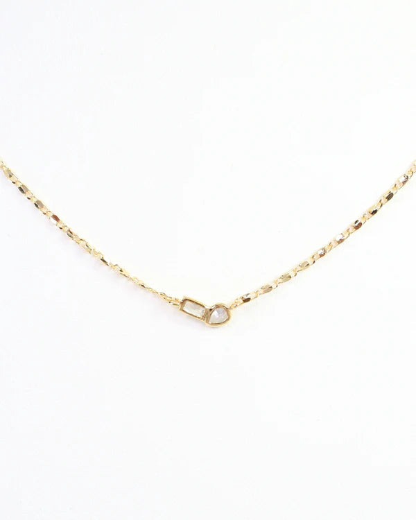 Caroline Hill - Minden Teardrop Baguette Necklace "WR Gold"