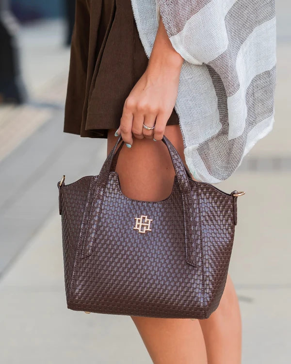 Caroline Hill - Kendall Mini Tote - Chocolate BW
