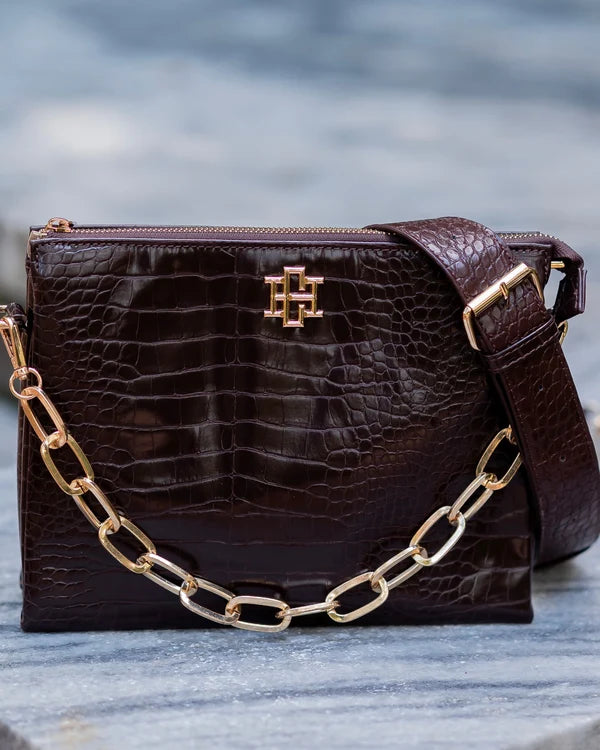 Caroline Hill - Ariana Crossbody - Chocolate EC