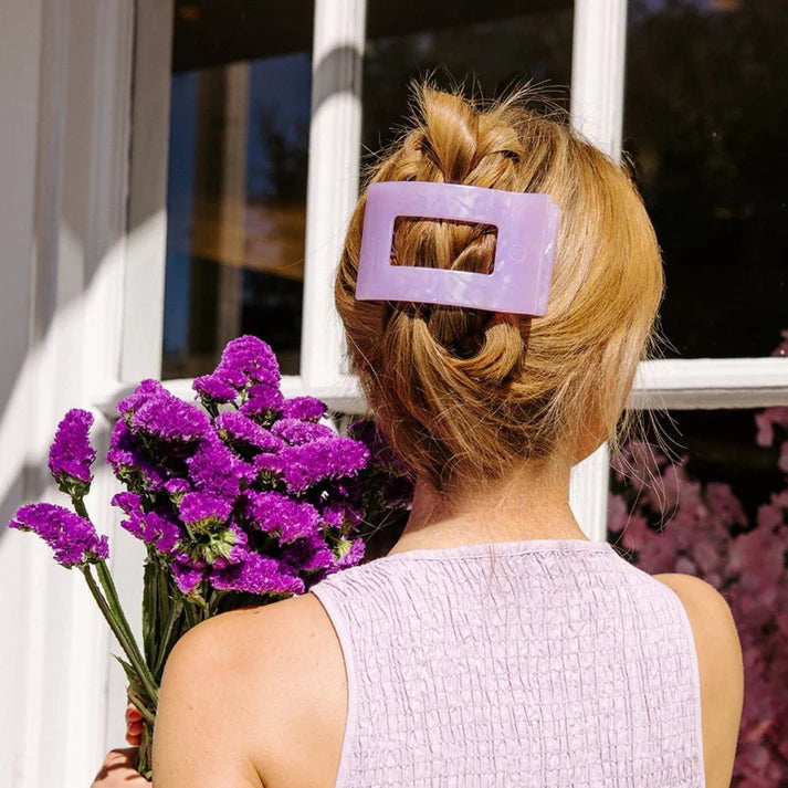 Teleties - Lavender Mist Flat Rectangle Hair Clip - Large