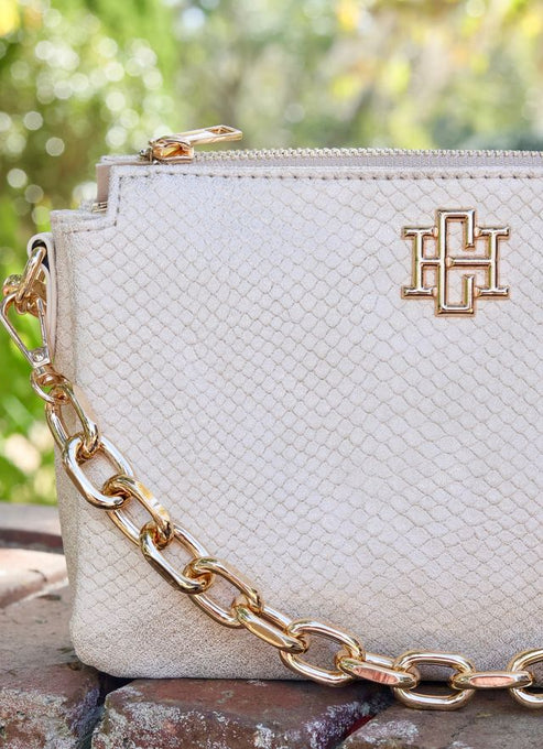 Caroline Hill - Jace Crossbody "Shimmer Champagne"