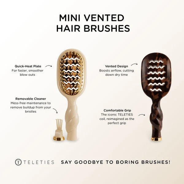 Teleties - Mini Vented Hair Brush - Tortoise
