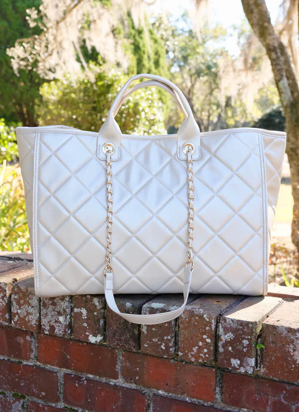 Caroline Hill - Melissa Tote Bag "Pearl Quilted LD"