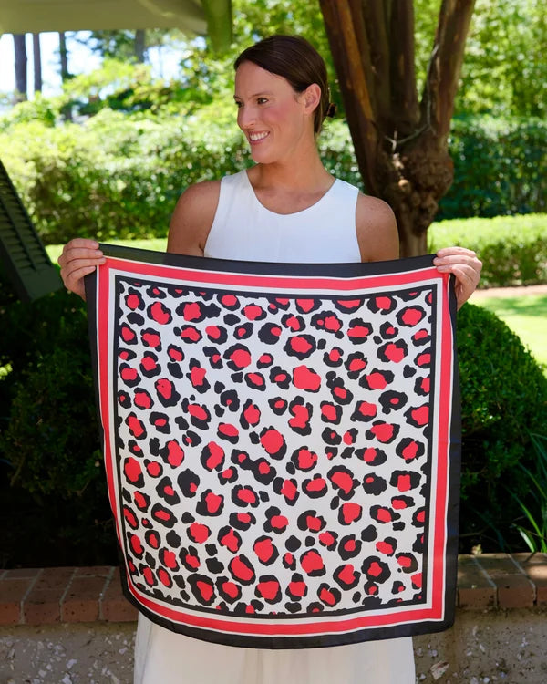 Caroline Hill - Meredith Spotted Scarf Large - Red/Black