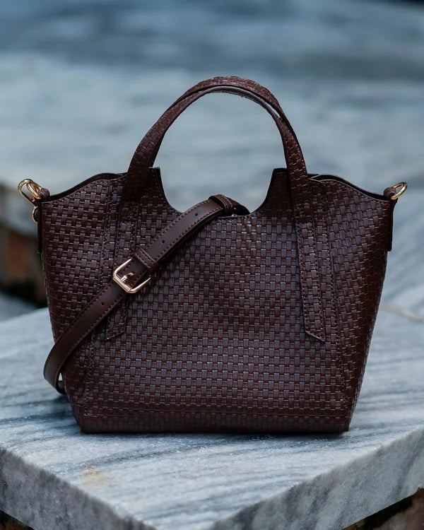 Caroline Hill - Kendall Mini Tote - Chocolate BW