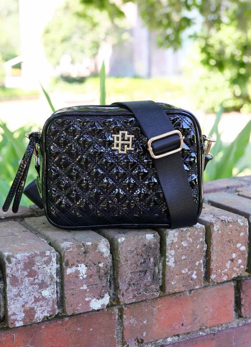 Caroline Hill - Campbell Camera Crossbody "Black Patent SQ"