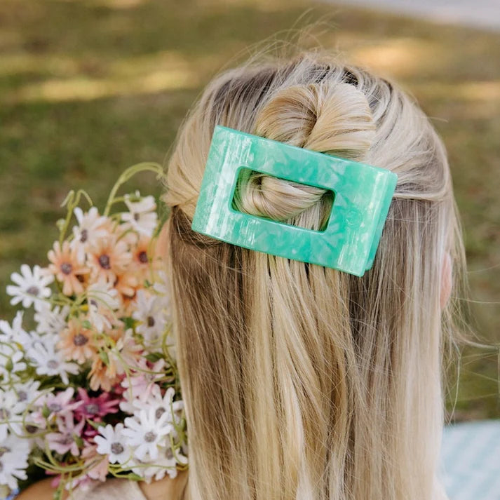 Teleties - Spring Splash Flat Rectangle Hair Clip - Medium