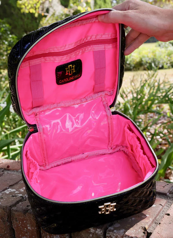 Caroline Hill - Hampton Train Case "Black Patent SQ"
