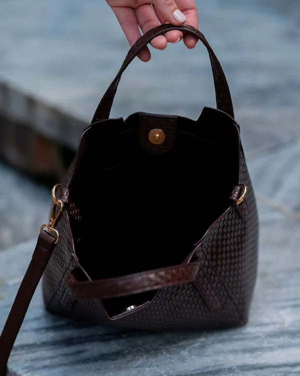 Caroline Hill - Kendall Mini Tote - Chocolate BW