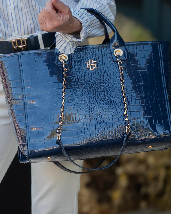 Caroline Hill - Missy Tote - Navy Patent EC