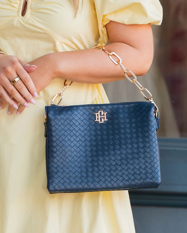 Caroline Hill - Ariana Crossbody - Woven Navy