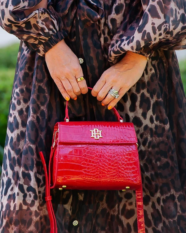 Caroline Hill - Vivienne Handbag - Red Patent EC