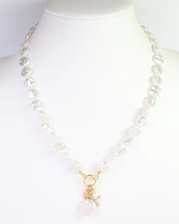 Caroline Hill - Wales Pearl Starfish Charm Necklace "Cream"