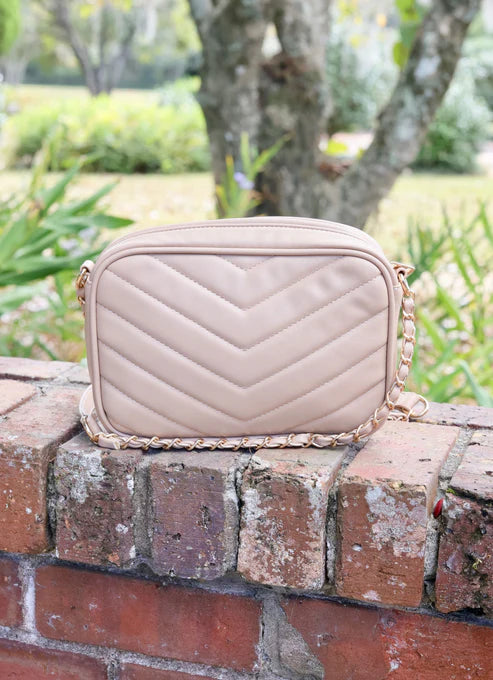 Caroline Hill - Bryce Crossbody "Tan V Quilted"