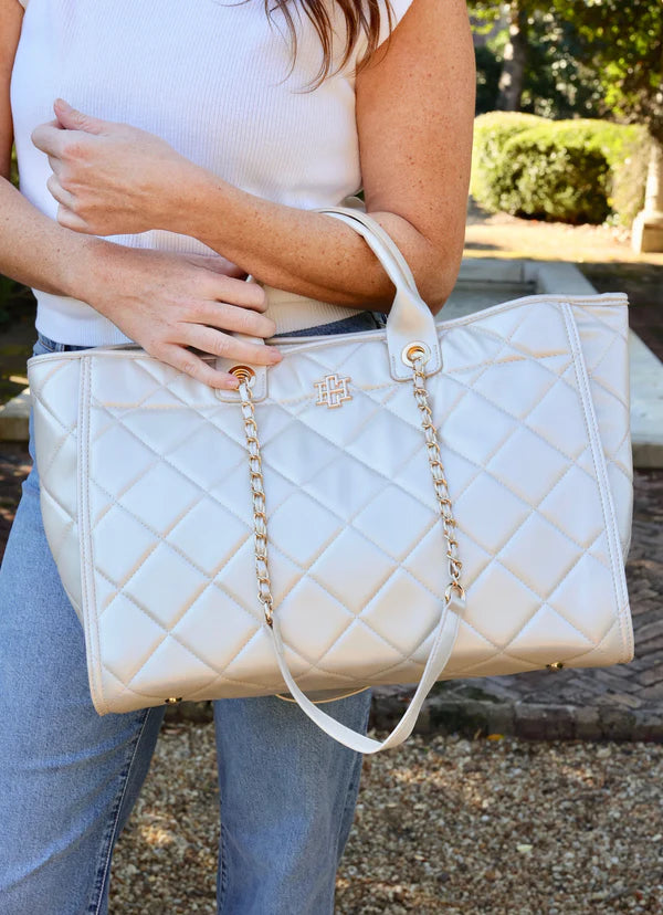 Caroline Hill - Melissa Tote Bag "Pearl Quilted LD"