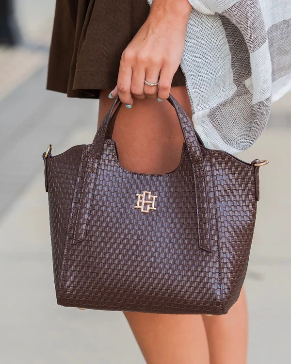 Caroline Hill - Kendall Mini Tote - Chocolate BW