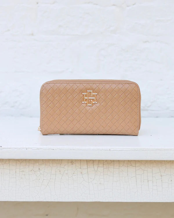Caroline Hill - Penelope Wallet - Woven Tan