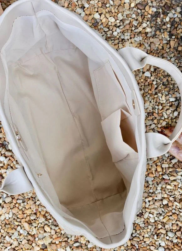 Caroline Hill Melissa Tote Bag "Nude Quilted DQ"