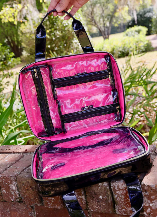 Caroline Hill - Punta Cana Large Case "Black Patent SQ"