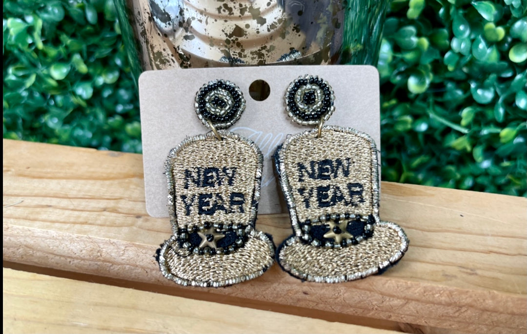 “New Year” Earrings - Gold